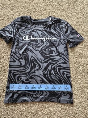 BRAND NEW Champion Gray & Black Swirl Logo Tee